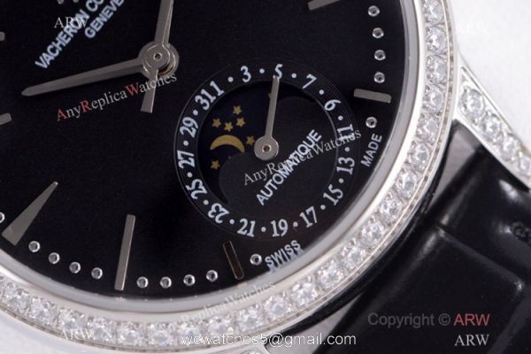 (VC) Swiss 2824-2 Vacheron Constantin Copy Watch Black Moon phase Dial (VC) Swiss 2824-2 Vacheron Constantin Copy Watch Black Moon phase Dial