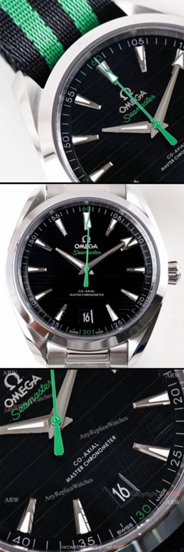 VS Factory Omega Seamaster Aqua Terra Master 150m Replica Watch Black Dial Nato Strap VS Factory Omega Seamaster Aqua Terra Master 150m Replica Watch Black Dial Nato Strap