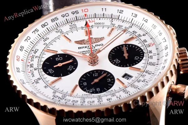 JF Factory Breitling Navitimer 01 Watch Rose Gold White Dial JF Factory Breitling Navitimer 01 Watch Rose Gold White Dial