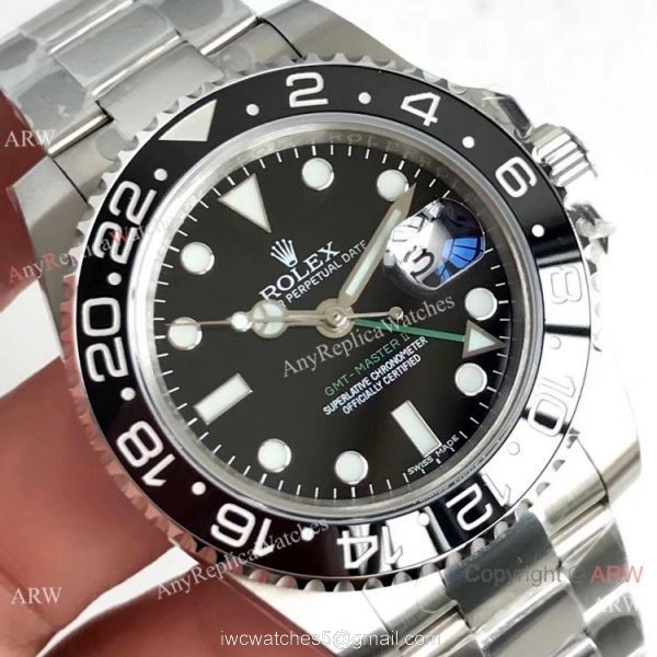 (EW) Swiss Copy Rolex GMT Master II 116710LN Watch Stainless Steel Black Ceramic 40mm (EW) Swiss Copy Rolex GMT Master II 116710LN Watch Stainless Steel Black Ceramic 40mm