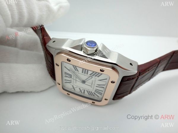 Swiss Replica Cartier Santos de 2-Tone Rose Gold Automatic Watch Swiss Replica Cartier Santos de 2-Tone Rose Gold Automatic Watch