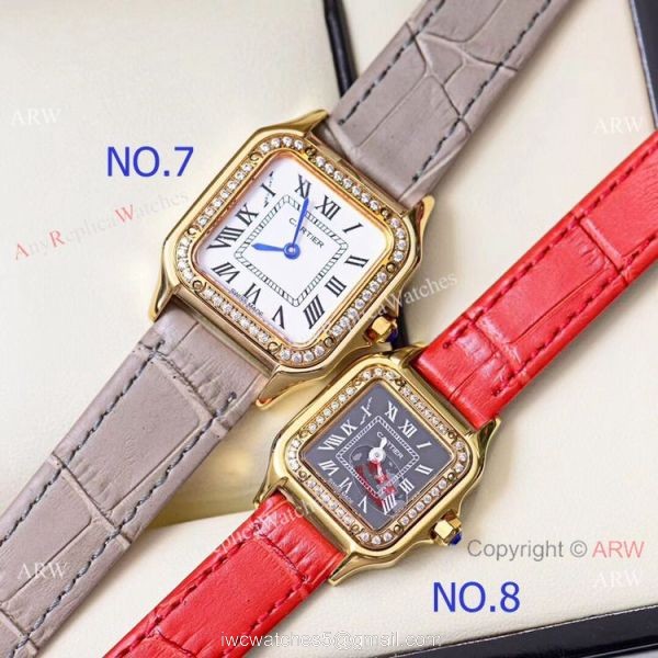 Copy Cartier Panthere Yellow Gold White Roman Dial Watch Quartz Copy Cartier Panthere Yellow Gold White Roman Dial Watch Quartz