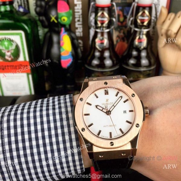 AAA Copy Hublot Classic Fusion 43mm Rose Gold Grey Face Watches AAA Copy Hublot Classic Fusion 43mm Rose Gold Grey Face Watches