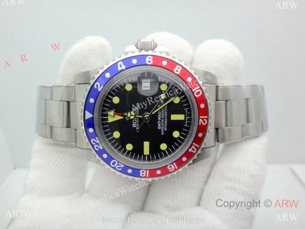 Classic Model Clone Rolex GMT Master II 40mm Watch Blue&038;Black Bezel Brown Hands Classic Model Clone Rolex GMT Master II 40mm Watch Blue&038;Black Bezel Brown Hands