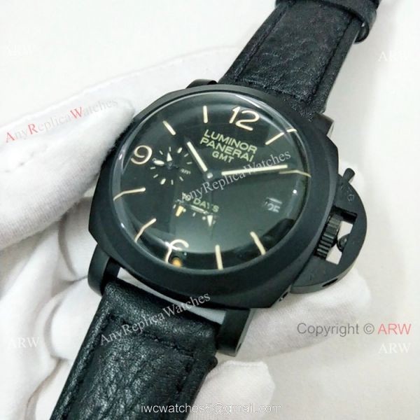 New Replica Panerai Luminor 1950 GMT 10 Days PAM00335 Watch Black Steel New Replica Panerai Luminor 1950 GMT 10 Days PAM00335 Watch Black Steel