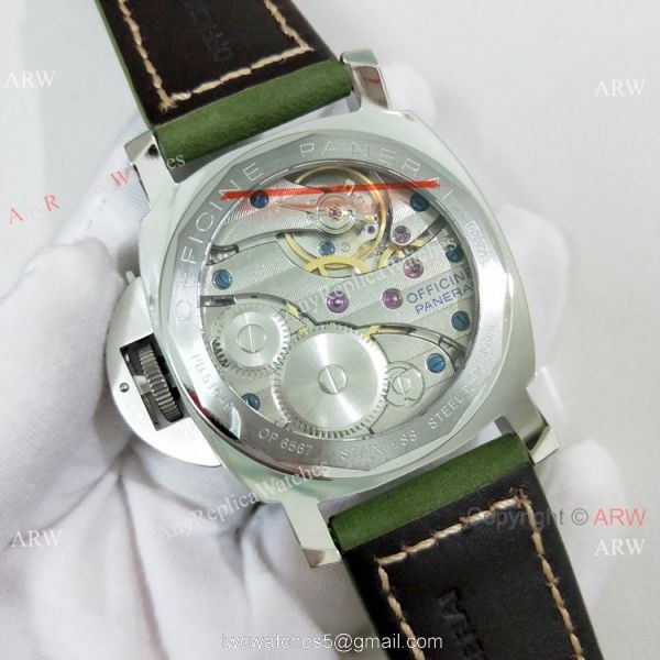 Luminor Marina Panerai Pam111 Copy Watch Green Face Leather Strap Luminor Marina Panerai Pam111 Copy Watch Green Face Leather Strap