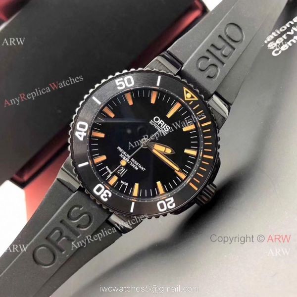 Swiss Fake Oris Aquis Automatic Watch Black Case Sapphire glass Swiss Fake Oris Aquis Automatic Watch Black Case Sapphire glass