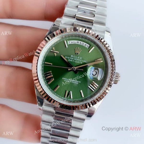 NEW Upgraded Rolex Day-Date II 41 SS Green Dial New President Band Watch V3 NEW Upgraded Rolex Day-Date II 41 SS Green Dial New President Band Watch V3