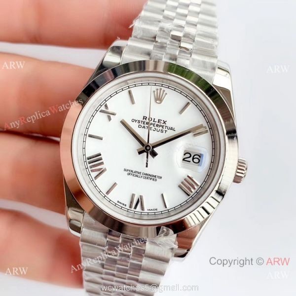 NEW Upgraded Copy Rolex Datejust 41 White Roman Dial Watch Swiss 3235 V3 NEW Upgraded Copy Rolex Datejust 41 White Roman Dial Watch Swiss 3235 V3