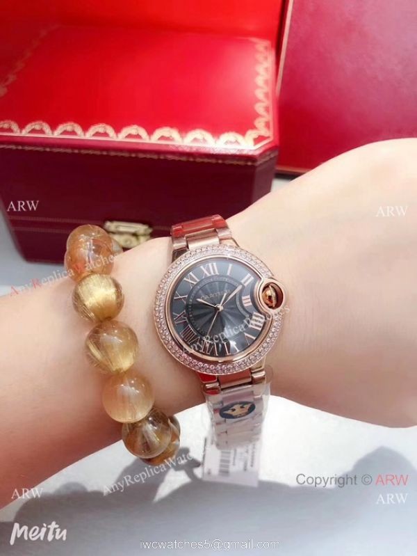 Japan Grade Cartier Ballon Bleu de Rose Gold Men Watch New Black face Japan Grade Cartier Ballon Bleu de Rose Gold Men Watch New Black face