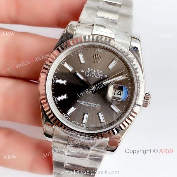 NEW Upgraded 3235 V3 Rolex Datejust 2 Fluted Bezel Grey Dial Replica Watch NEW Upgraded 3235 V3 Rolex Datejust 2 Fluted Bezel Grey Dial Replica Watch