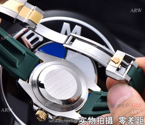 Copy Rolex Submariner Date 2 Tone Green Rubber Strap Watch 41mm Copy Rolex Submariner Date 2 Tone Green Rubber Strap Watch 41mm