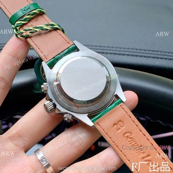Rolex Daytona 42mm Watch SS Green Dial Green Leather Strap Rolex Daytona 42mm Watch SS Green Dial Green Leather Strap