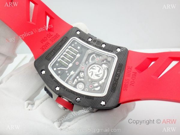Swiss Replica Richard Mille RM70-01 Carbon Red Rubber Strap Watch Swiss Replica Richard Mille RM70-01 Carbon Red Rubber Strap Watch