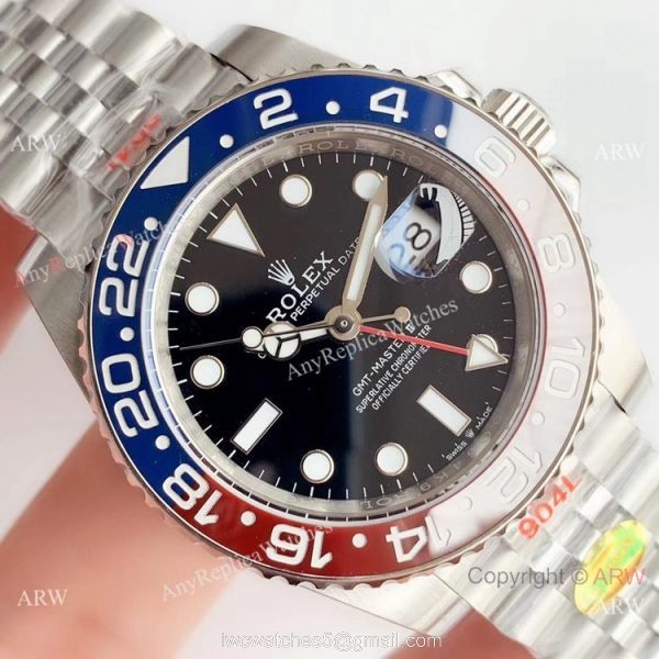 Grade 1A Swiss Rolex GMT Master II Pepsi Jubilee 3285 904L Watch / Noob Factory Watch Grade 1A Swiss Rolex GMT Master II Pepsi Jubilee 3285 904L Watch / Noob Factory Watch