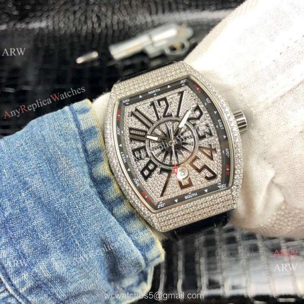 Franck Muller Vanguard Yachting V45 SC DT SS Diamond Watch New Replica Franck Muller Vanguard Yachting V45 SC DT SS Diamond Watch New Replica