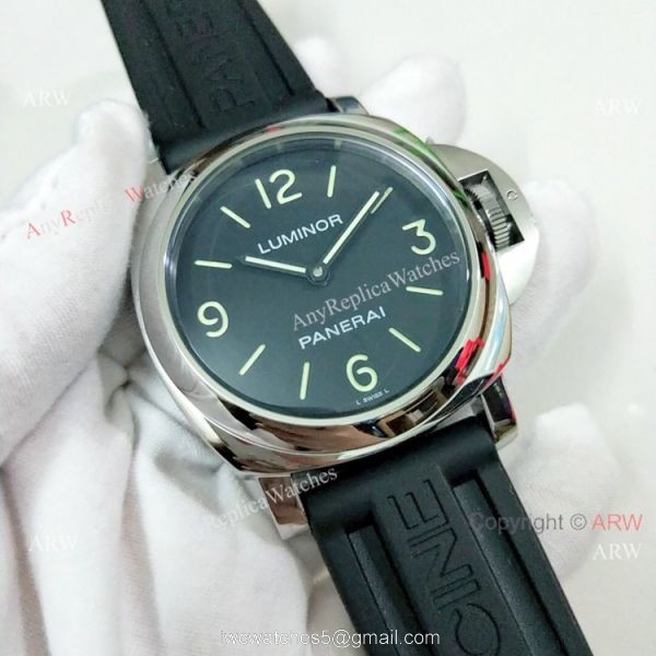 Copy Panerai Luminor PAM00112 Watch Black Dial Black Rubber Strap Copy Panerai Luminor PAM00112 Watch Black Dial Black Rubber Strap