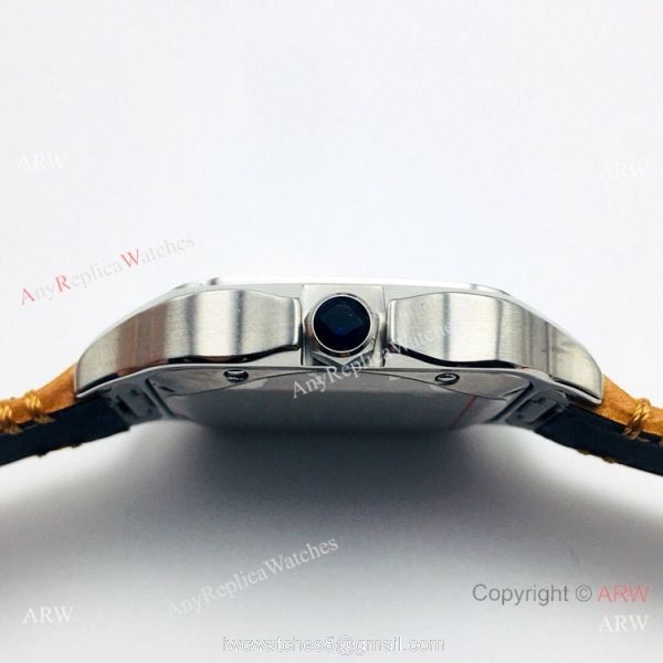 (GB) SWISS Replica Cartier Santos De SS Brown Leather Strap Watch (GB) SWISS Replica Cartier Santos De SS Brown Leather Strap Watch