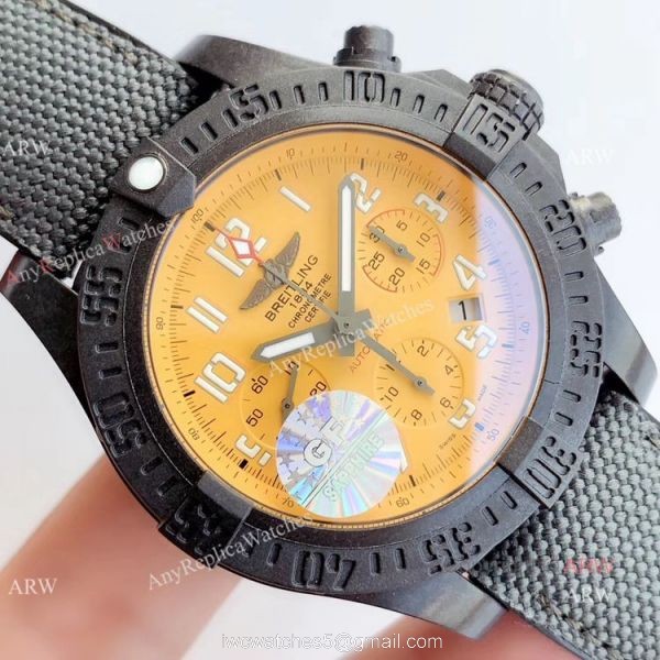 GF Factory Breitling Avenger Hurricane 45 Chronograph Replica Watch Yellow Dial Carbon Case GF Factory Breitling Avenger Hurricane 45 Chronograph Replica Watch Yellow Dial Carbon Case