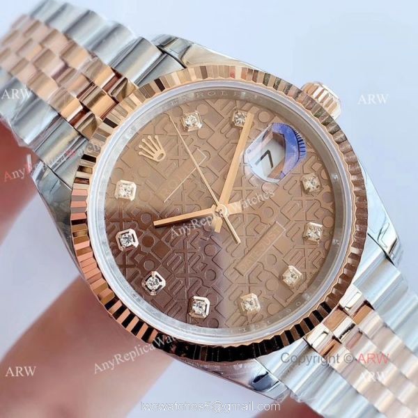 EW factory Rolex Computer Face Datejust 36 Two Tone Rose Gold Jubilee Chocolate Dial Watch EW factory Rolex Computer Face Datejust 36 Two Tone Rose Gold Jubilee Chocolate Dial Watch