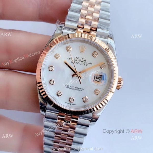 EW factory SWISS 3235 2 Tone Rose Gold Rolex Datejust 36mm Watch EW factory SWISS 3235 2 Tone Rose Gold Rolex Datejust 36mm Watch
