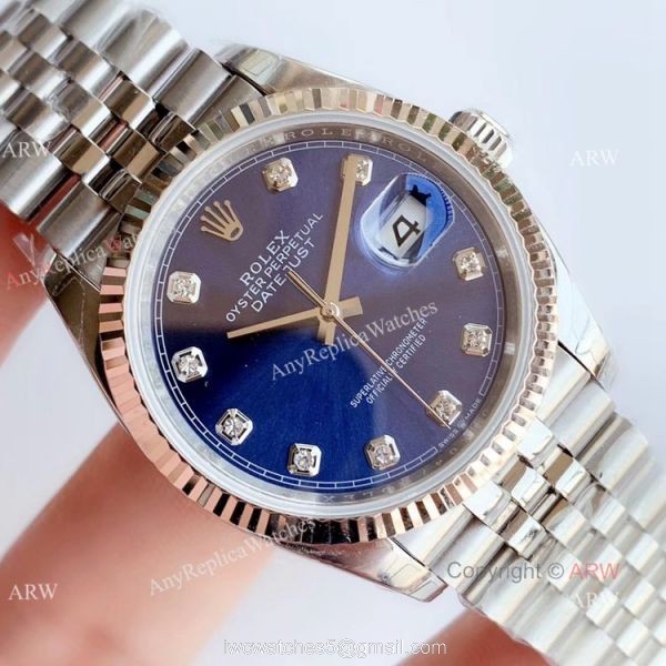 EW factory Rolex Datejust Stainless Steel Jubilee Blue Diamond Dial Watch 36mm EW factory Rolex Datejust Stainless Steel Jubilee Blue Diamond Dial Watch 36mm