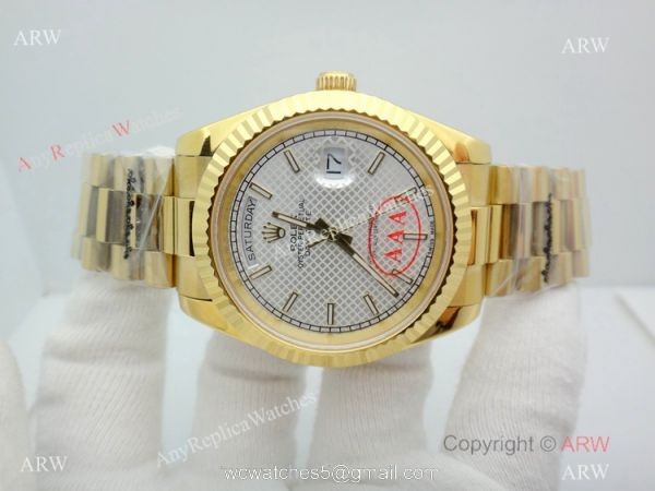 New Copy Rolex Day-Date President White textured Dial Watch 40mm New Copy Rolex Day-Date President White textured Dial Watch 40mm