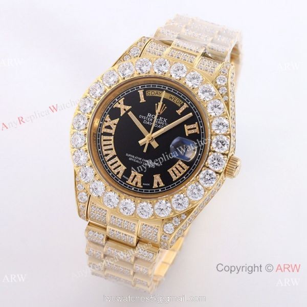 Iced out Gold Rolex Oyster Perpetual Day Date Fake Watches Worldwide Shipping Iced out Gold Rolex Oyster Perpetual Day Date Fake Watches Worldwide Shipping