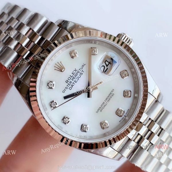 EW Factory 3235 Rolex Datejust Replica Watch Stainless Steel White MOP Dial EW Factory 3235 Rolex Datejust Replica Watch Stainless Steel White MOP Dial