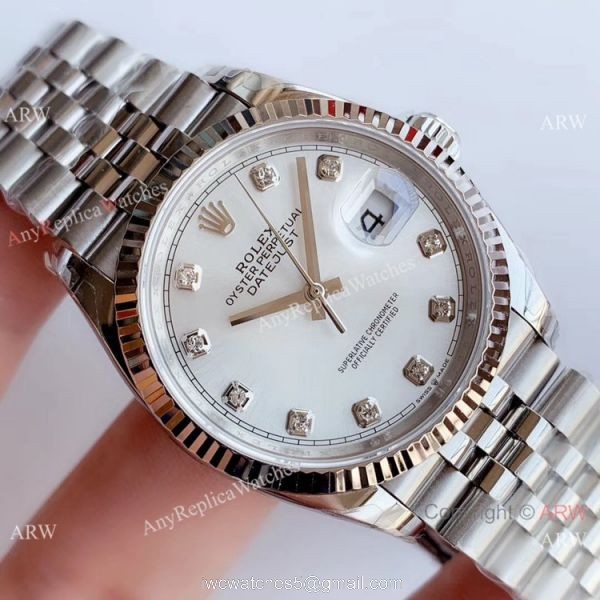 EWF Replica Rolex Datejust 36MM Watch Silver Dial with Diamond EWF Replica Rolex Datejust 36MM Watch Silver Dial with Diamond