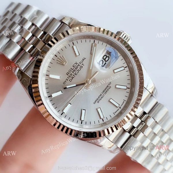 EW factory Rolex Datejust SS Silver dial Jubilee 36mm / Best Chinese Replica Watches EW factory Rolex Datejust SS Silver dial Jubilee 36mm / Best Chinese Replica Watches