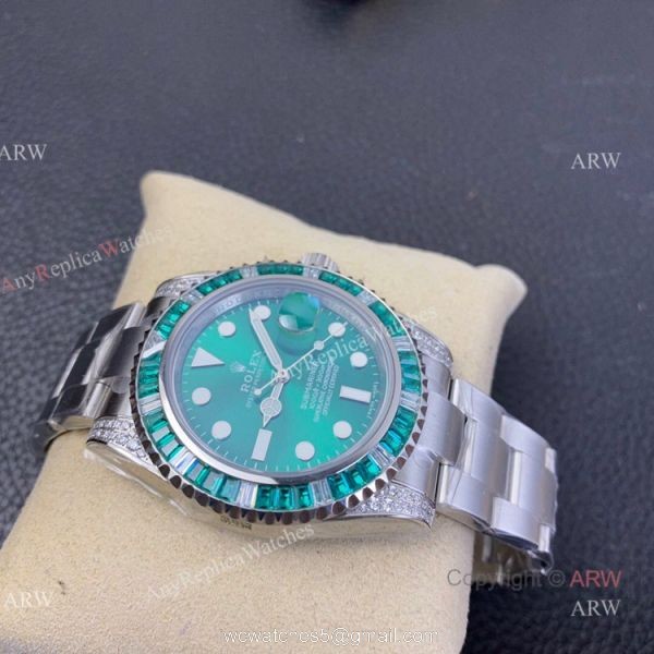 KS Factory Swiss Replica Rolex Submariner Green Dial Sapphire And Diamond Watch KS Factory Swiss Replica Rolex Submariner Green Dial Sapphire And Diamond Watch