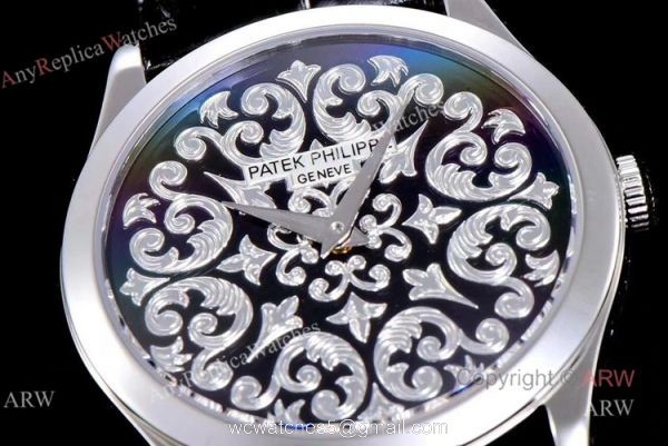 New 5088 Patek Philippe Calatrava Engraved Black Dial Replica Watches 38mm New 5088 Patek Philippe Calatrava Engraved Black Dial Replica Watches 38mm