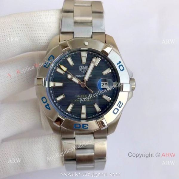 Wholesale Copy Tag Heuer Aquaracer Calibre 5 Watch Silver and White Wholesale Copy Tag Heuer Aquaracer Calibre 5 Watch Silver and White