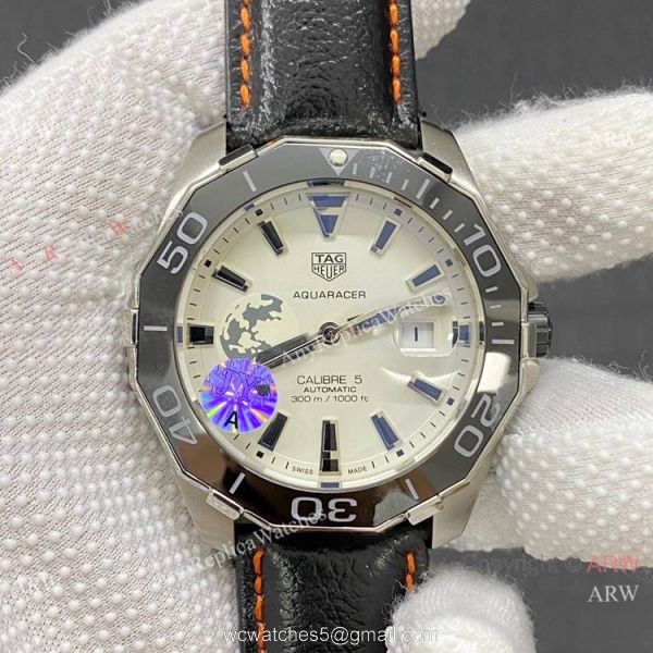 AAA Quality Copy Tag Heuer Aquaracer Calibre 5 White Dial Watches 43mm AAA Quality Copy Tag Heuer Aquaracer Calibre 5 White Dial Watches 43mm