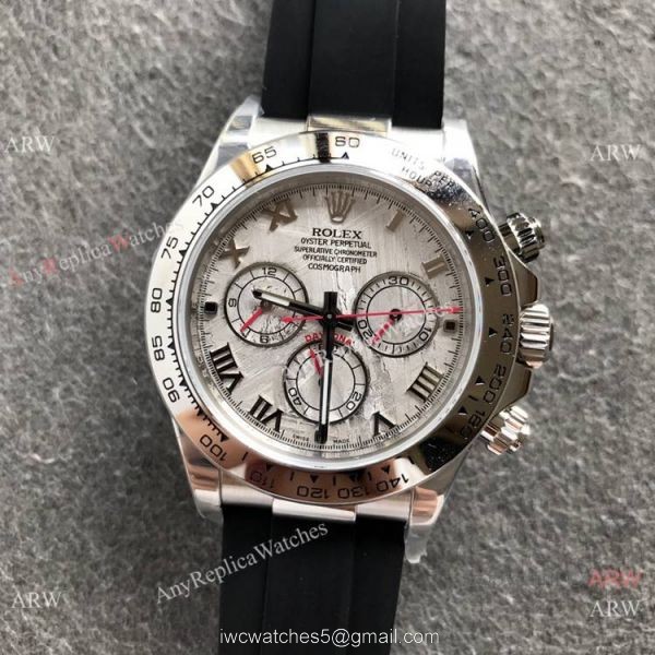 NEW! Noob Factory Rolex Daytona 1:1 Cal.4130 Movement Watch Meteorite Dial Rubber Strap NEW! Noob Factory Rolex Daytona 1:1 Cal.4130 Movement Watch Meteorite Dial Rubber Strap