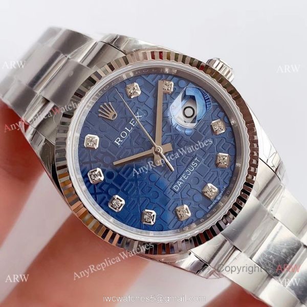 (EW) Swiss Copy Rolex Datejust 36mm Watch Stainless Steel Blue Computer Dial Rolex EW Factory (EW) Swiss Copy Rolex Datejust 36mm Watch Stainless Steel Blue Computer Dial Rolex EW Factory