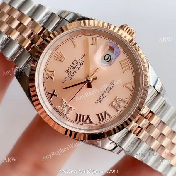 EW Factory Rolex Datejust 2-Tone Rose Gold Jubilee Watch 36mm EW Factory Rolex Datejust 2-Tone Rose Gold Jubilee Watch 36mm