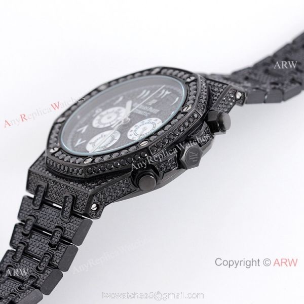 Solid Black Audemars Piguet Ice Royal Oak Replica Watch 15400 Solid Black Audemars Piguet Ice Royal Oak Replica Watch 15400