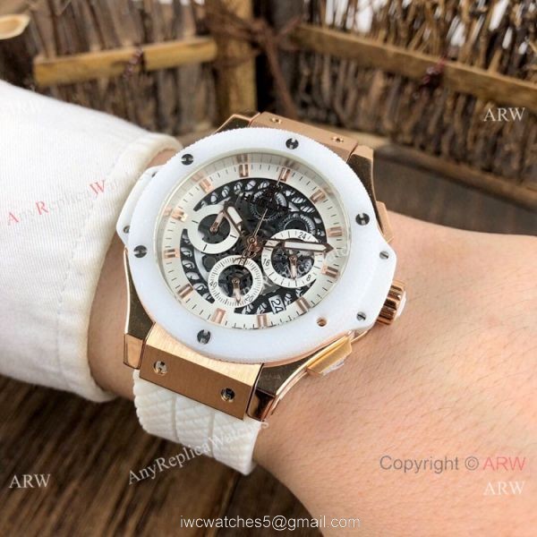 Copy Hublot Big Bang Evolution 44mm Watches Rose Gold Ceramic Bezel Copy Hublot Big Bang Evolution 44mm Watches Rose Gold Ceramic Bezel