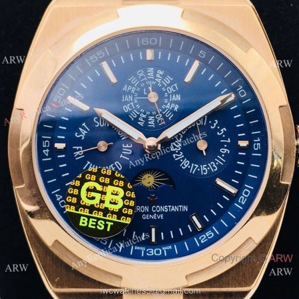 GB Factory Vacheron Constantin Overseas Perpetual Calendar Cal 1120QP Watch Rose Gold Blue Dial GB Factory Vacheron Constantin Overseas Perpetual Calendar Cal 1120QP Watch Rose Gold Blue Dial