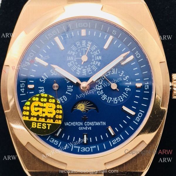 GB Factory Vacheron Constantin Overseas Perpetual Calendar Watch Blue Dial Leather Strap GB Factory Vacheron Constantin Overseas Perpetual Calendar Watch Blue Dial Leather Strap