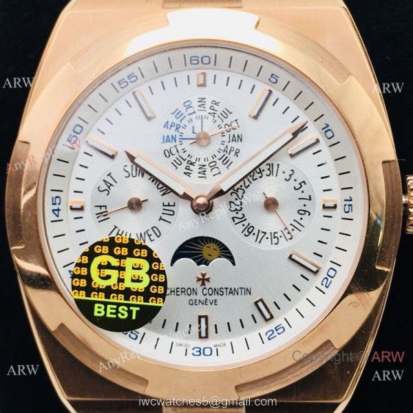 GB Factory Vacheron Constantin Overseas Perpetual Calendar Watch Rose Gold White Face GB Factory Vacheron Constantin Overseas Perpetual Calendar Watch Rose Gold White Face