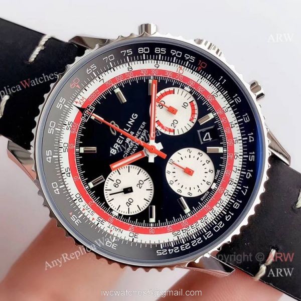 Swiss Replica Breitling Navitimer B01 Swissair Limited Edition A7750 Watch SS Black Dial Swiss Replica Breitling Navitimer B01 Swissair Limited Edition A7750 Watch SS Black Dial