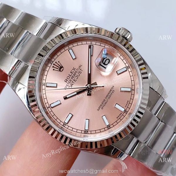 EW Factory Swiss 3235 Rolex Datejust Ss Salmon Dial Watch 36mm EW Factory Swiss 3235 Rolex Datejust Ss Salmon Dial Watch 36mm