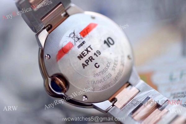 V6 Factory Cartier Ballon Bleu Two Tone Rose Gold Diamond Watch 28mm V6 Factory Cartier Ballon Bleu Two Tone Rose Gold Diamond Watch 28mm
