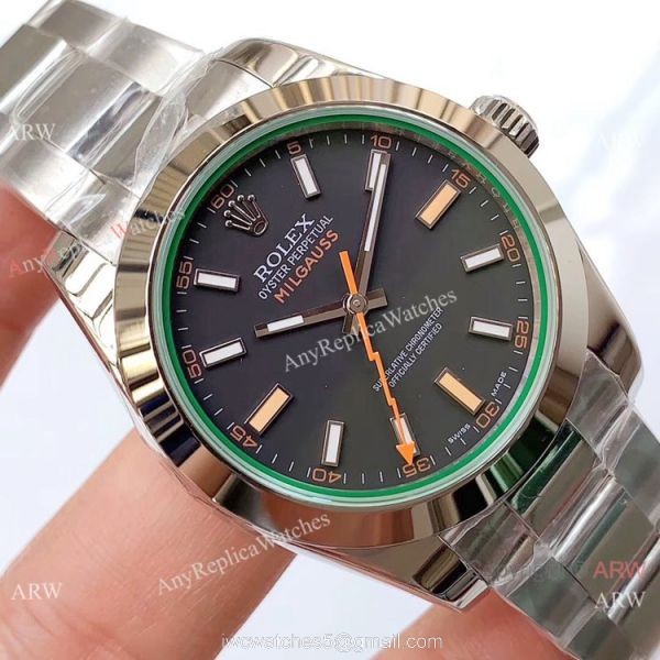 Noob Factory Swiss 2836 Rolex Milgauss 116400GV-72400 Black Dial Replica Watch Noob Factory Swiss 2836 Rolex Milgauss 116400GV-72400 Black Dial Replica Watch
