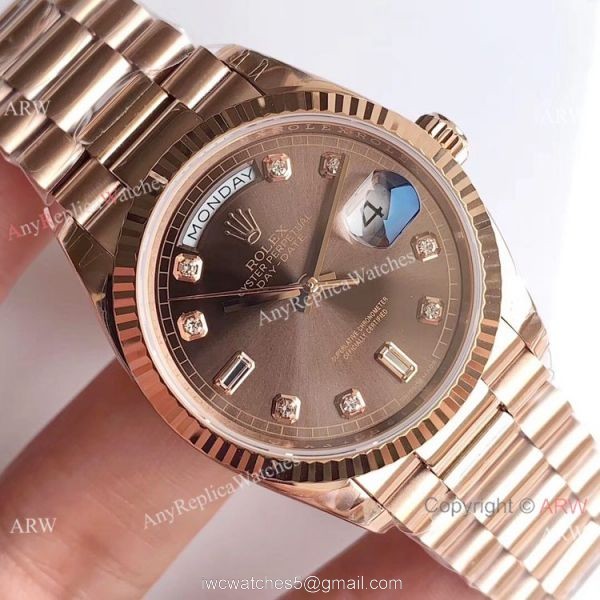 Swiss Rolex DayDate EWF 3255 36mm Men Rolex Everose Replica Watch Swiss Rolex DayDate EWF 3255 36mm Men Rolex Everose Replica Watch