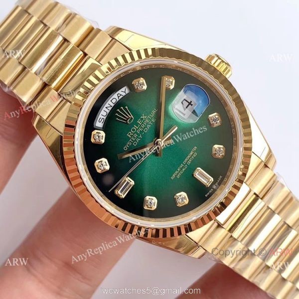 (EWF )Swiss Fake Rolex Presidential Day Date Green Dial Watch 3255 Movement (EWF )Swiss Fake Rolex Presidential Day Date Green Dial Watch 3255 Movement