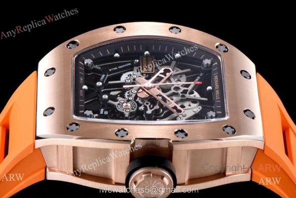 KV Factory Replica Richard Mille RM035 Americas Rose Gold Watch With Orange Rubber Band KV Factory Replica Richard Mille RM035 Americas Rose Gold Watch With Orange Rubber Band